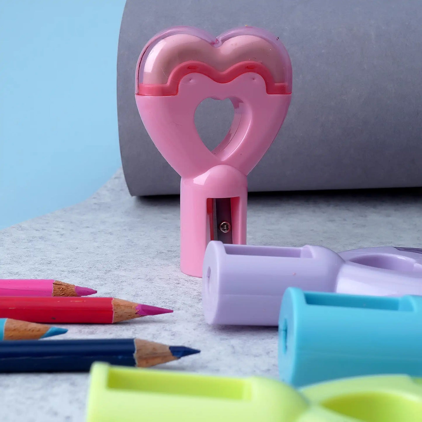 Heart Shaped 2-in-1 Sharpner And Eraser- Cute And Functional Stationery For Kids (Pack of 4)