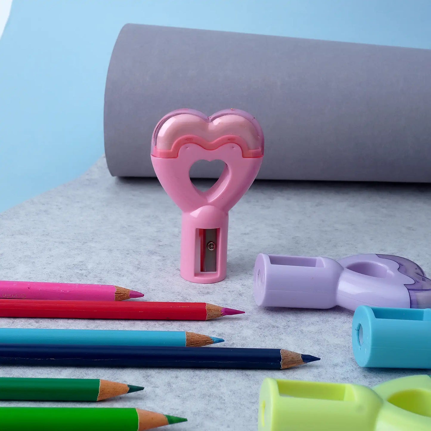 Heart Shaped 2-in-1 Sharpner And Eraser- Cute And Functional Stationery For Kids (Pack of 4)