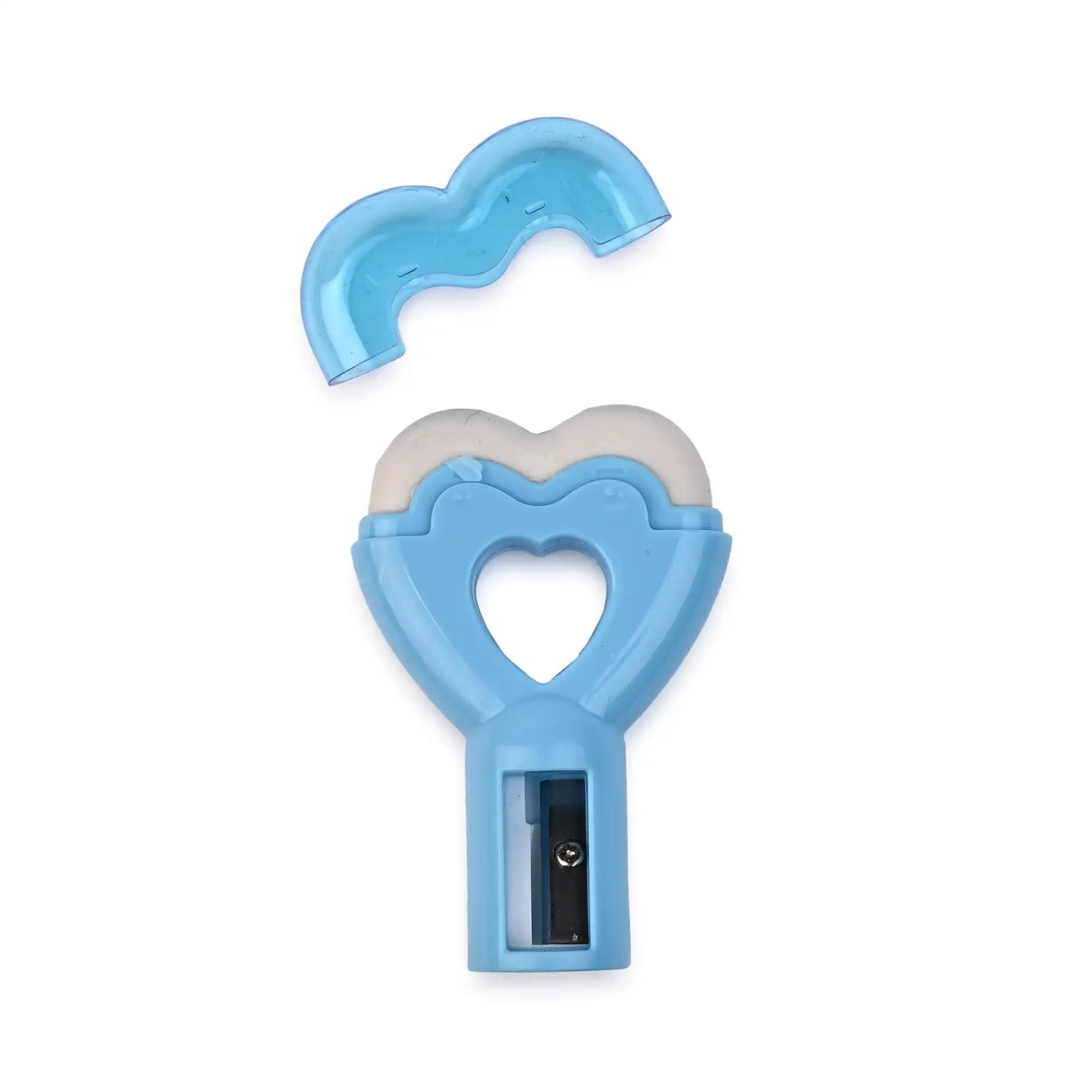 Heart Shaped 2-in-1 Sharpner And Eraser- Cute And Functional Stationery For Kids (Pack of 4)