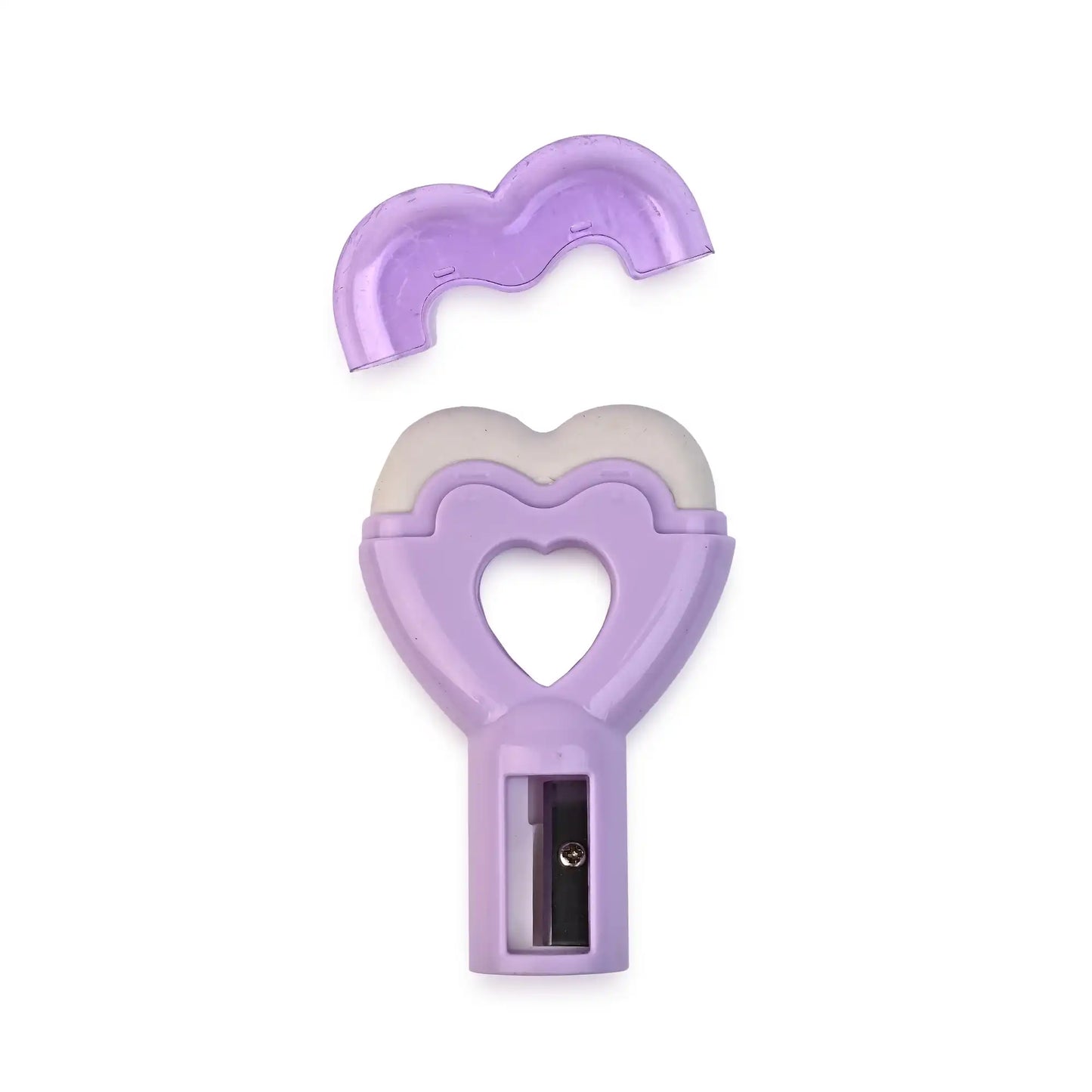 Heart Shaped 2-in-1 Sharpner And Eraser- Cute And Functional Stationery For Kids (Pack of 4)