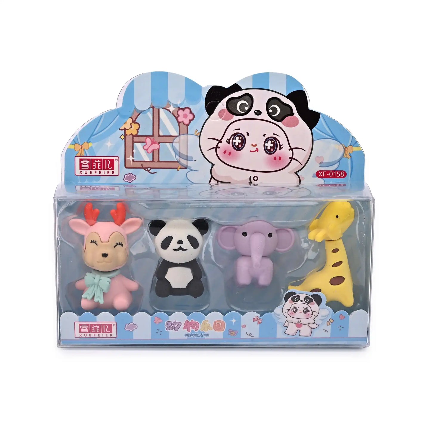 Adorable Animal Eraser Set Fun And Collectible Stationery For Kids (Pack of 3)