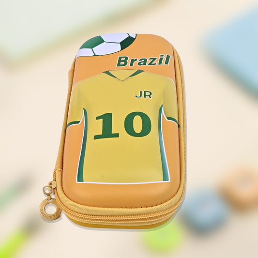 3d Brazil Football Jersey Pencil Box – Spacious And Trendy