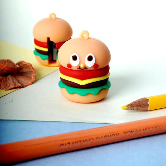 Burger Shaped Sharpner- Fun And Unique Stationery For Kids And Students