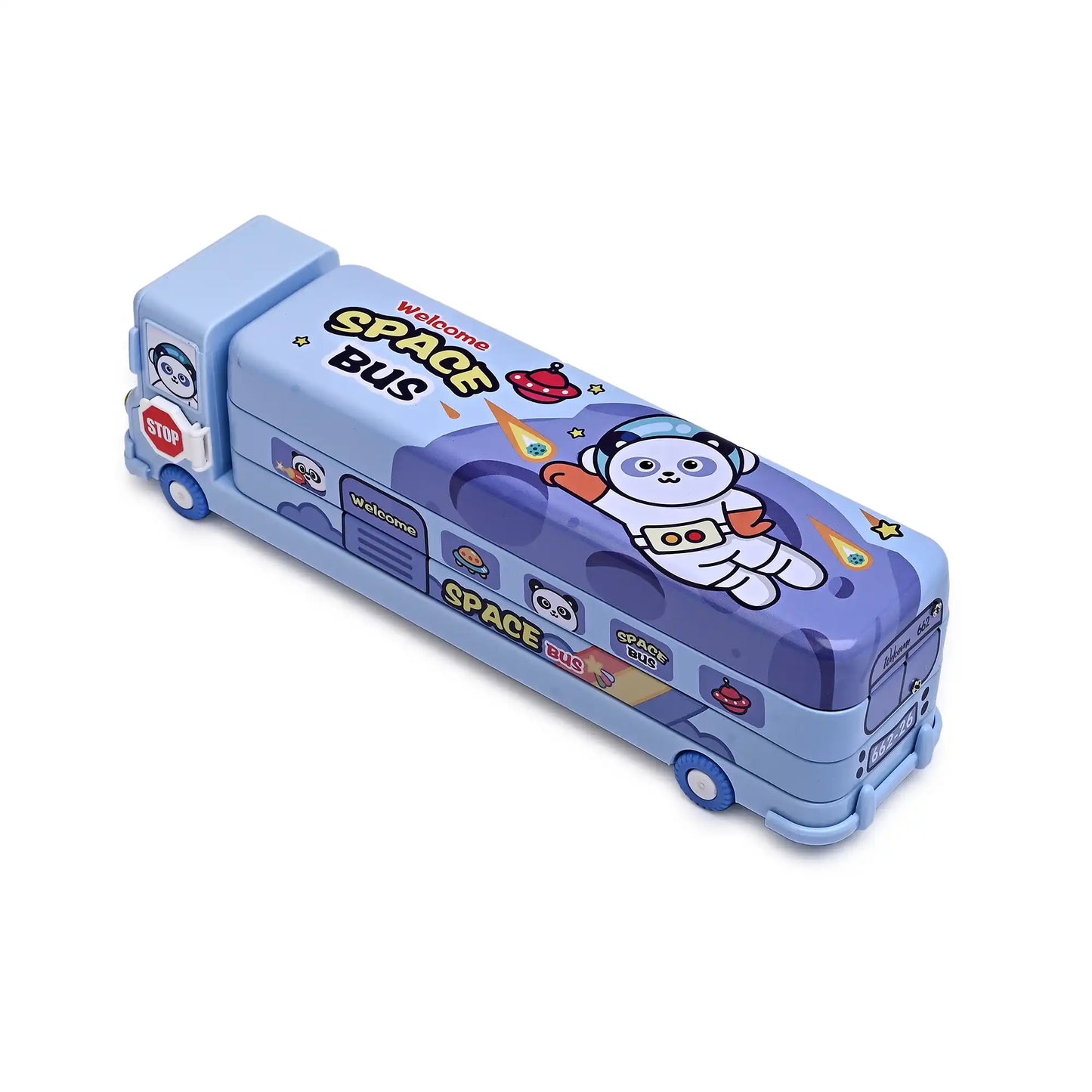 Quirky Bus Shaped Pencil Box- Spacious and Fun Storage