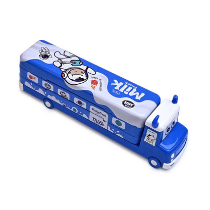 Quirky Bus Shaped Pencil Box- Unique Print And Spacious Design