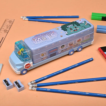 Aquarium-themed Bus Pencil Box – Sparkling Water Design