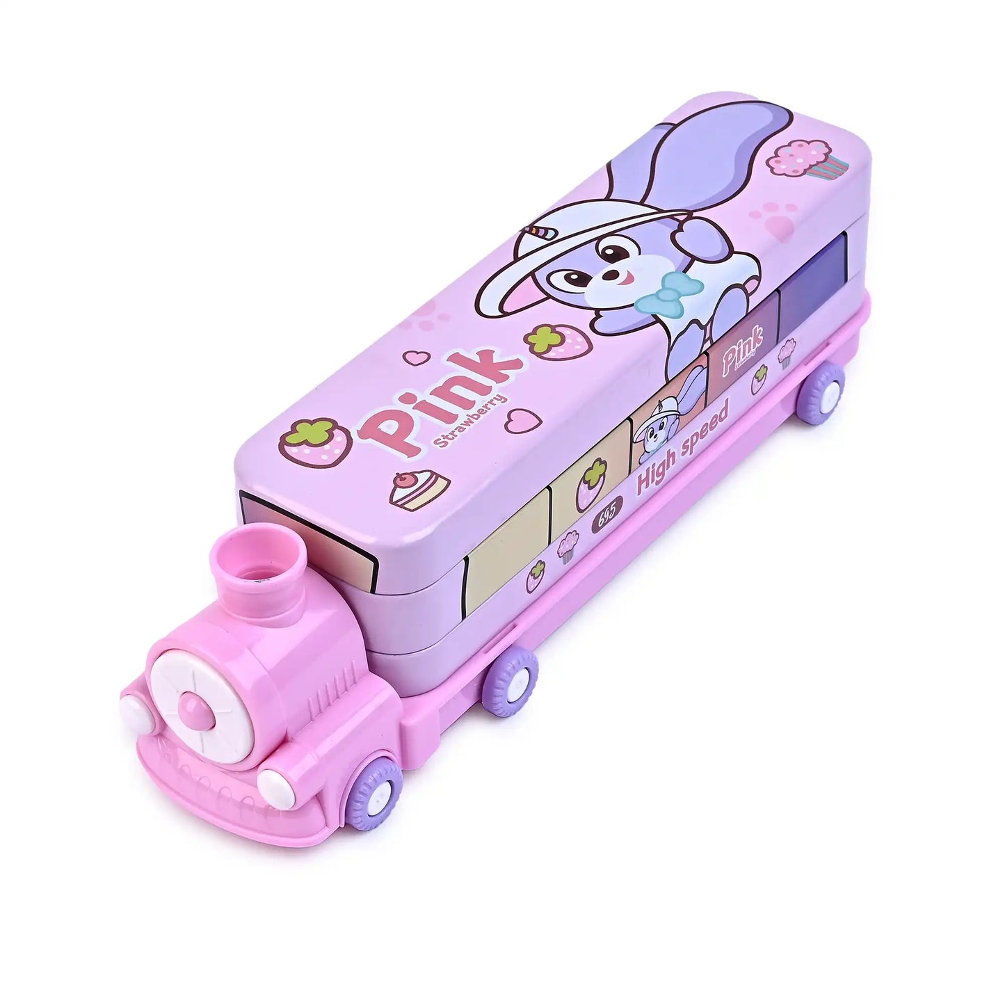 Train Shaped Pencil Box With Cute Engine – Spacious And Fun Stationery