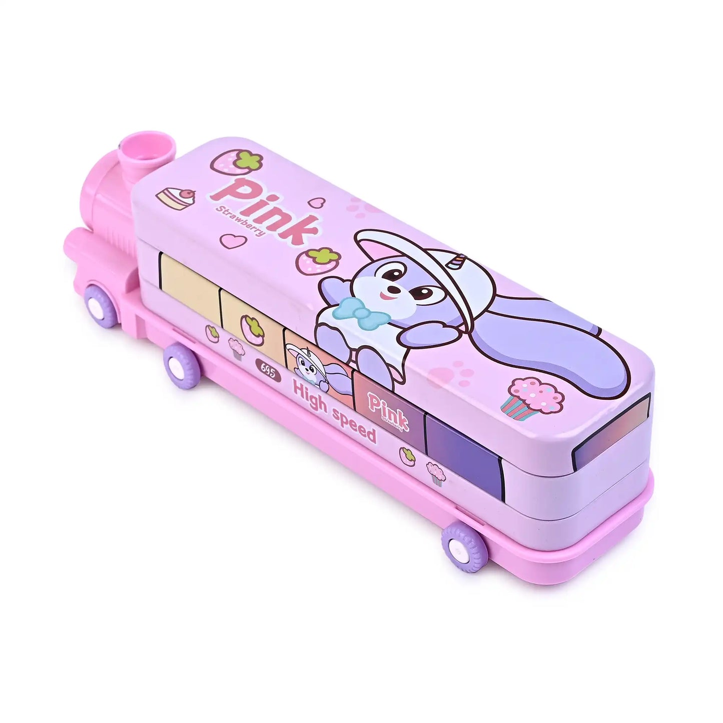 Train Shaped Pencil Box With Cute Engine – Spacious And Fun Stationery