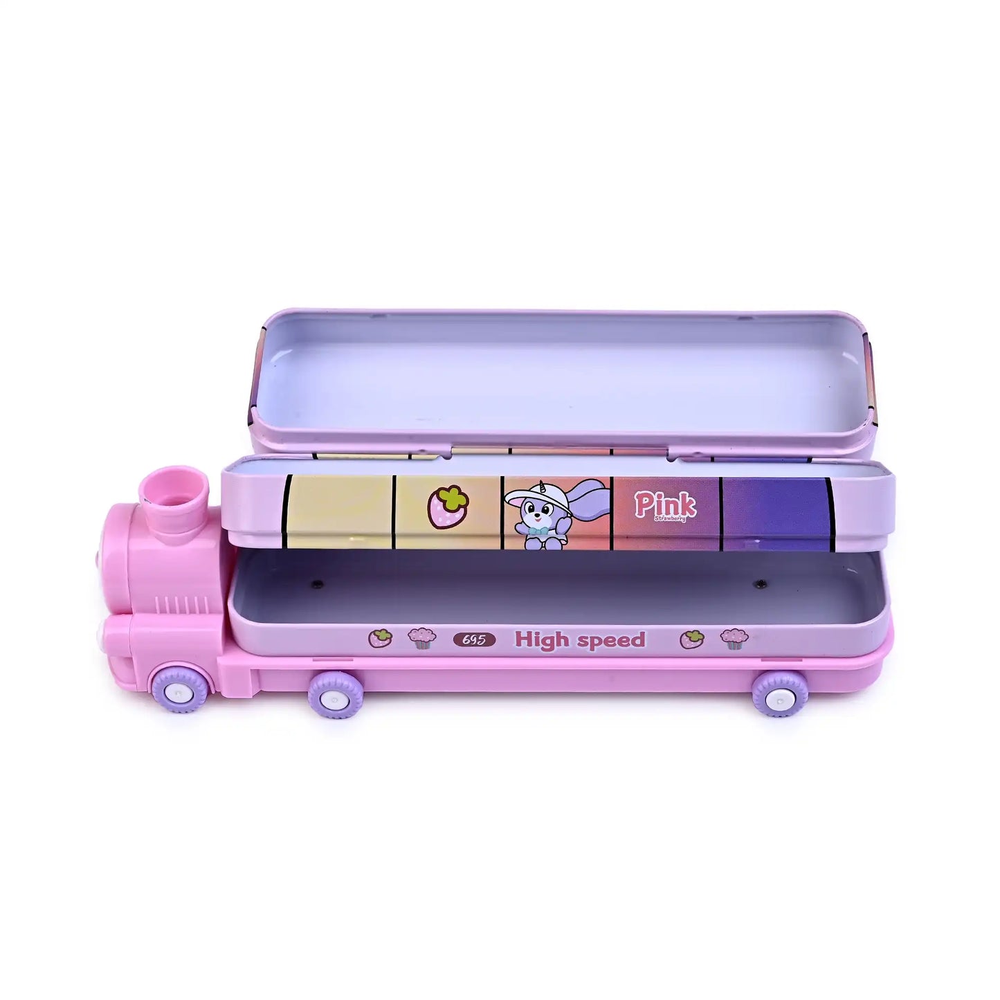 Train Shaped Pencil Box With Cute Engine – Spacious And Fun Stationery