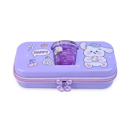 Sparkling Tumbler Pencil Box – Sturdy And Spacious With Glitter Water (Purple Edition)