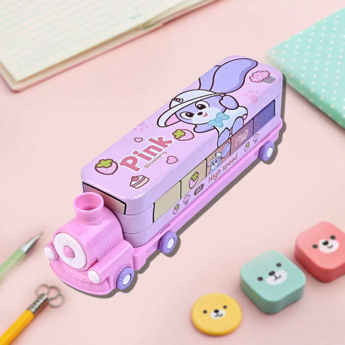 Train Shaped Pencil Box With Cute Engine – Spacious And Fun Stationery